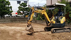 宅地造成の現場にて残土の運び出し施行実績